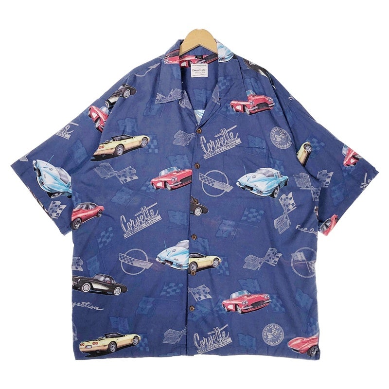 古着 DAVID CAREY オープンカラー 車モチーフ アロハシャツ | Flamingo