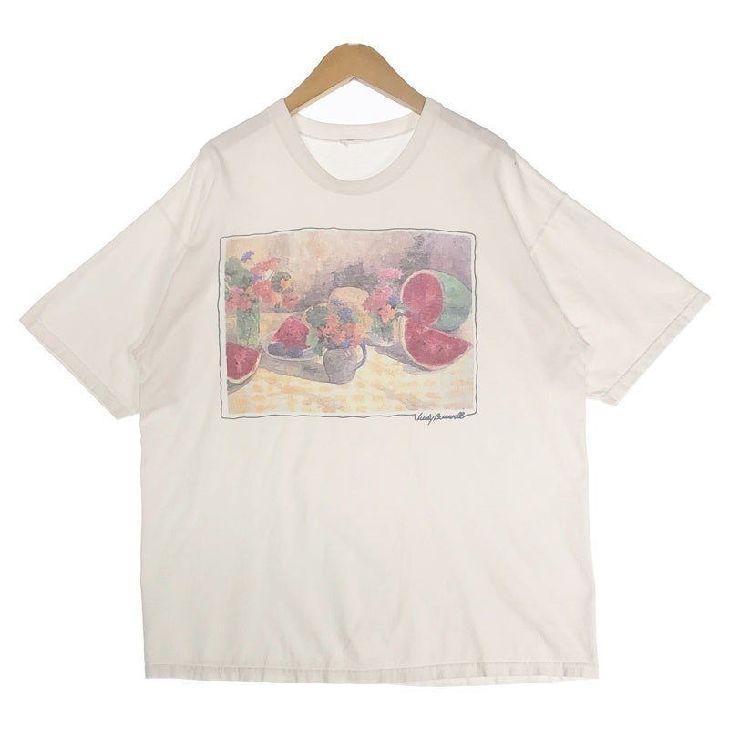 古着 90s JudyBuswell フルーツモチーフ アートプリント Tシャツ