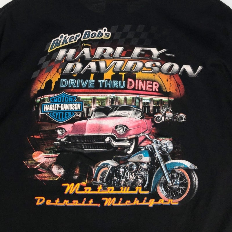 古着 HARLEY-DAVIDSON 胸ポケット BikerBods ディーラー Tシャツ