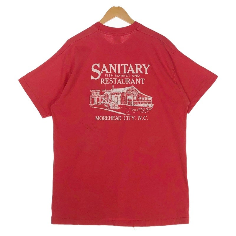 古着 90s FRUITOFTHEROOM USA製 レストラン ロゴプリントTシャツ