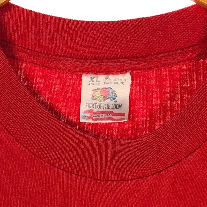 古着 90s FRUITOFTHEROOM USA製 レストラン ロゴプリントTシャツ