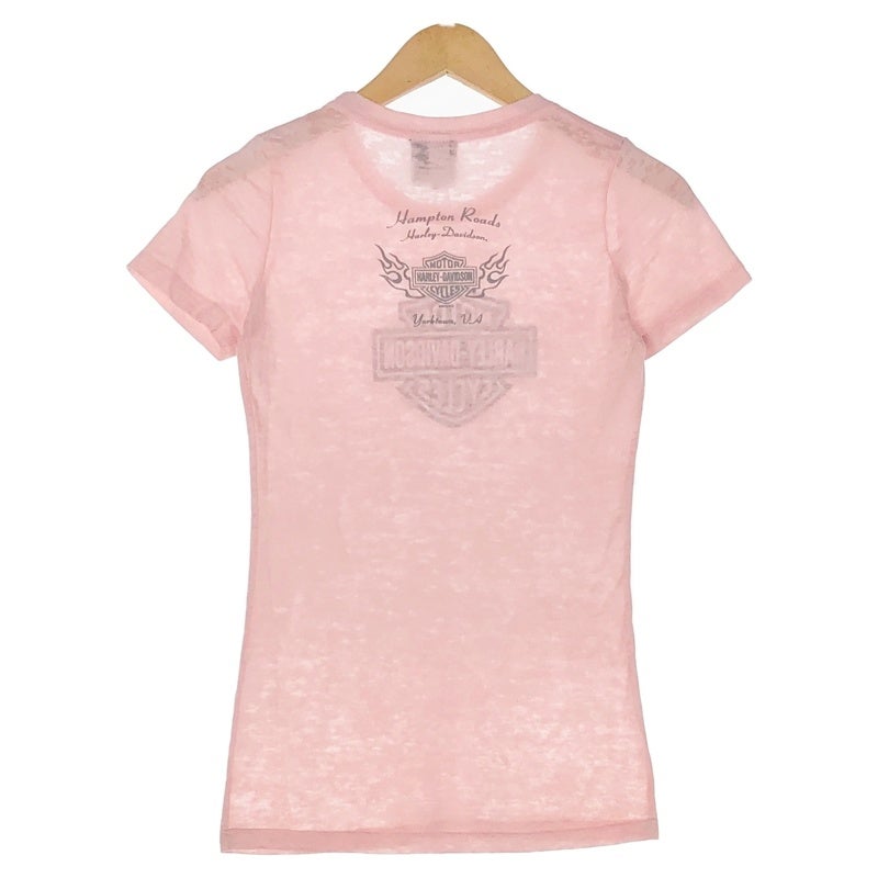 古着 HARLEY-DAVIDSON パステルピンク プリントTシャツ | Flamingo