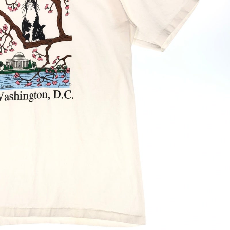 古着 90s ONEITA USA製 SocksInhales ネコプリント Tシャツ | Flamingo
