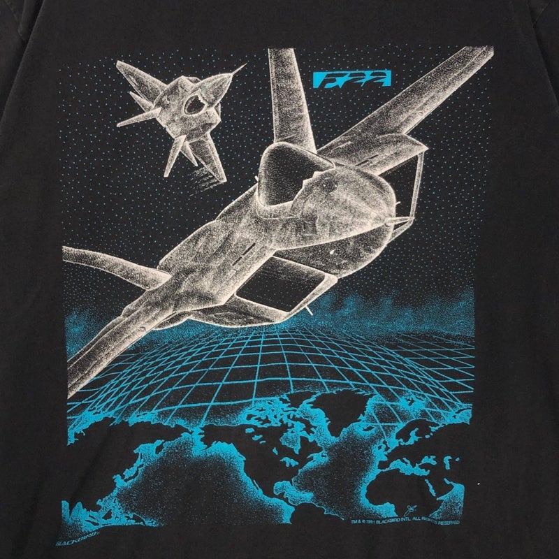 古着 90s USA製 BlackBird 航空機プリント Tシャツ | Flamingo Online