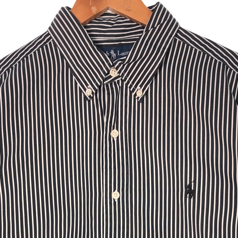 古着 RalphLauren CLASSIC FIT ピンストライプ モノトーン ボタン