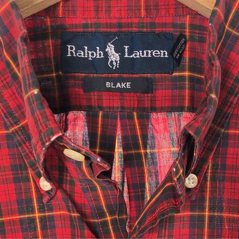 古着 RalphLauren BLAKE タータンチェック ボタンダウンシャツ
