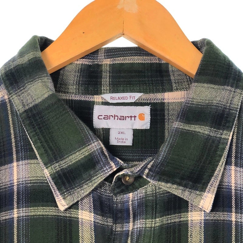 古着 Carhartt RELAXEDFIT マドラスチェック フランネルシャツ