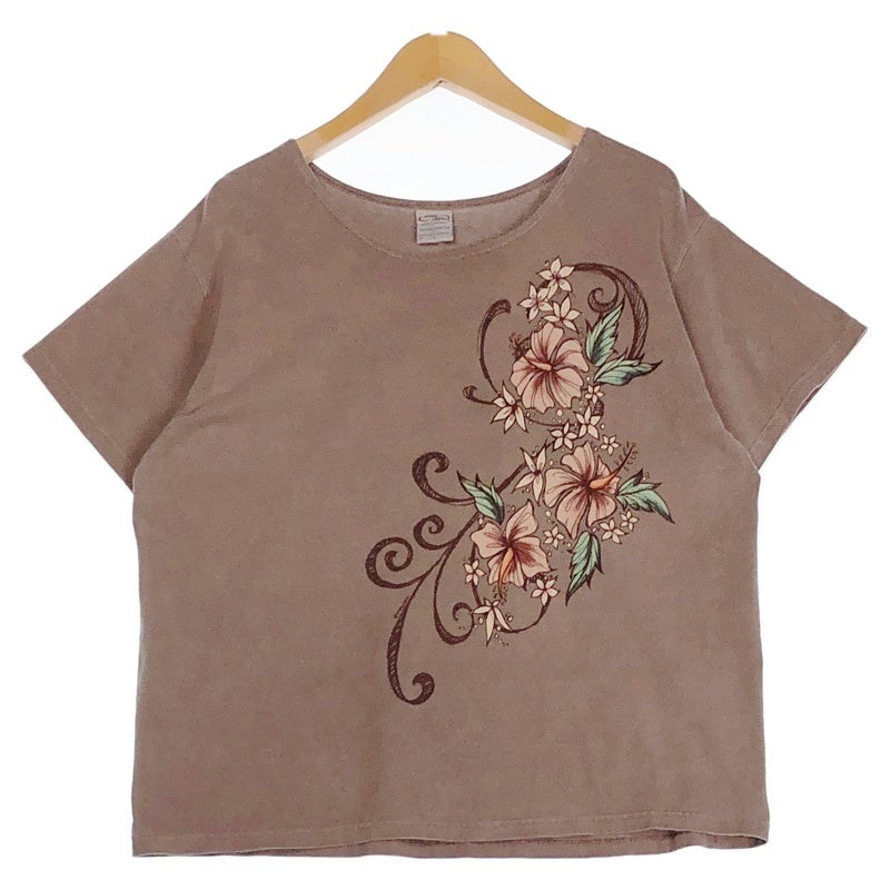 古着 crazyshirts フラワープリント ボートネック Tシャツ | Flamingo