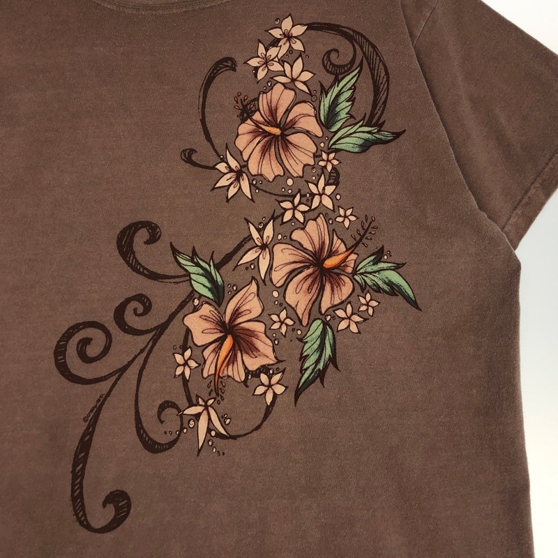 古着 crazyshirts フラワープリント ボートネック Tシャツ | Flamingo