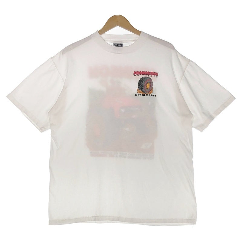 古着 90s USA製 ONEITA JohnsonMudTires ジョーク Tシャツ | Flamingo