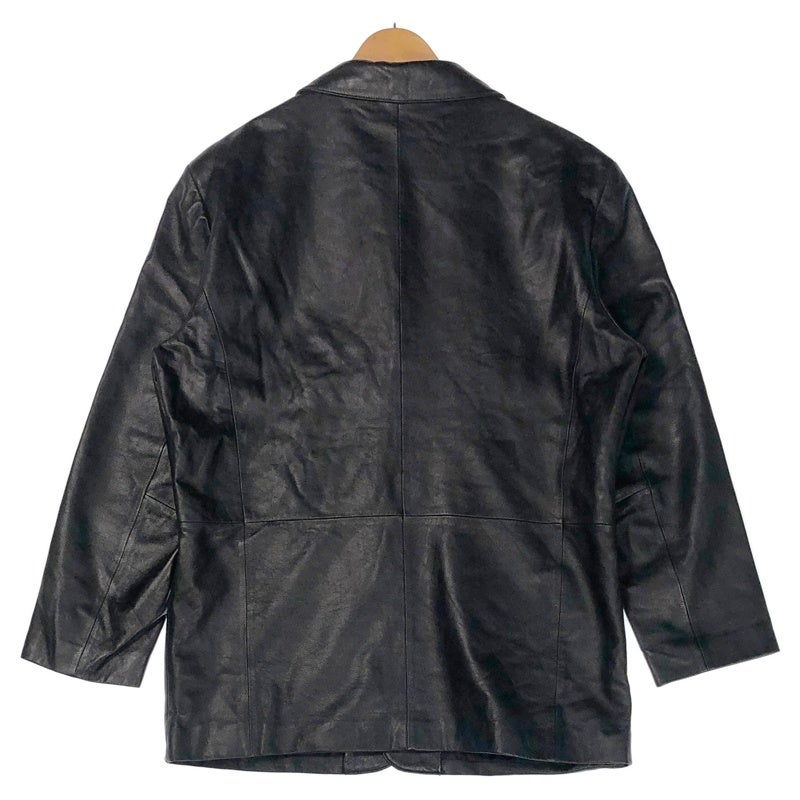 古着 JONES NEW YORK ブラック レザー テーラードジャケット