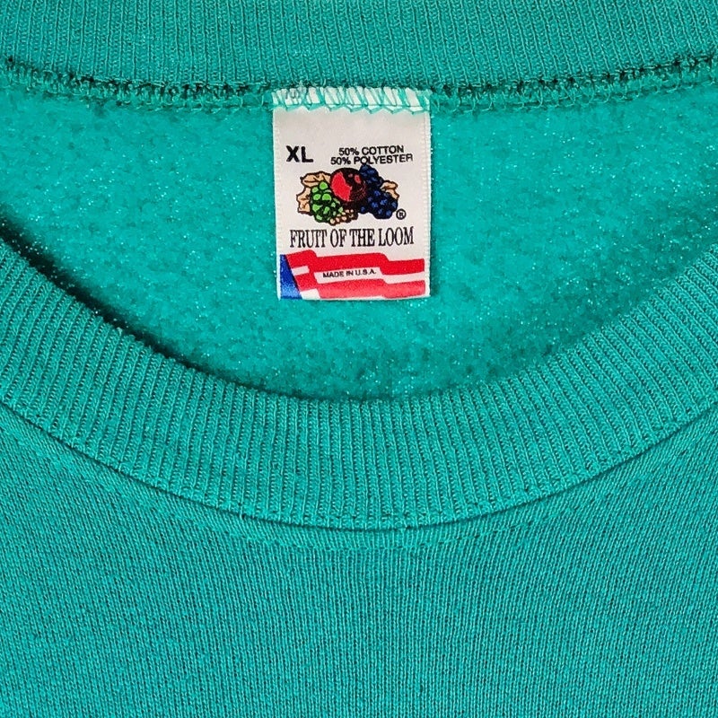 古着 90s FRUITOFTHEROOM モチーフプリント ラグラン スウェット