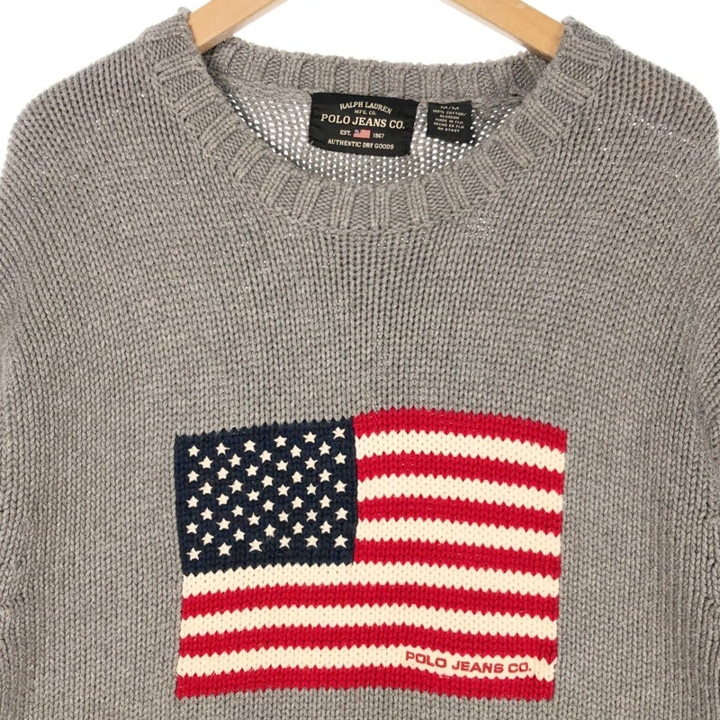 古着 Polo JEANS RL 星条旗プリント コットンニット | Flamingo Online